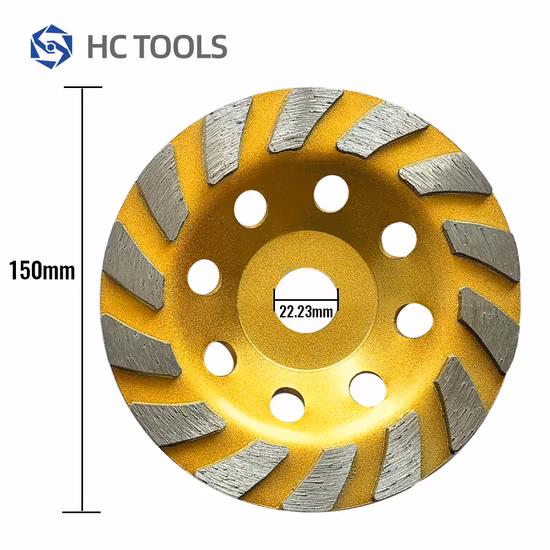 6 Inch 150mm Diamond Grinding Cup Wheel Grinding Tools for Concrete Terrazzo Stone