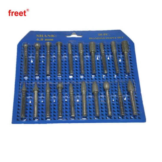Diamond Mounted Points Electroplated Needle Files Diamond Grinding Head Coated Carving Burrs Lapidary Tools 